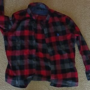 U.S. Polo Assn. Red and Black Plaid Shirt